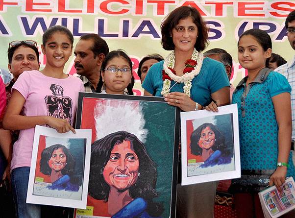 Sunita Williams during her 2007 India visit.